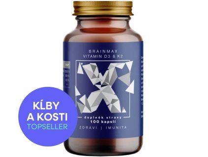 BrainMax Vitamin D3 & K2®, D3 4000 IU / K2 150 mcg, 100 rastlinných kapsúl
