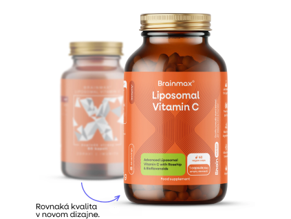 BrainMax Liposomal Vitamin C®  UPGRADE, Lipozomálny vitamín C, 500 mg, 60 rastlinných kapsúl