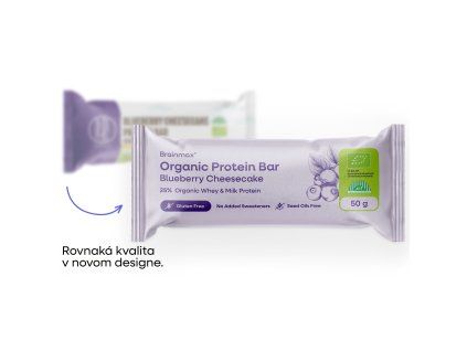 BrainMax Blueberry Cheesecake Protein Bar, BIO, 50 g