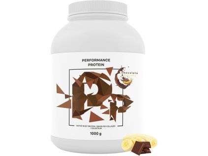 Performance Protein®, natívny srvátkový proteín, čokoláda a banán, 1000 g
