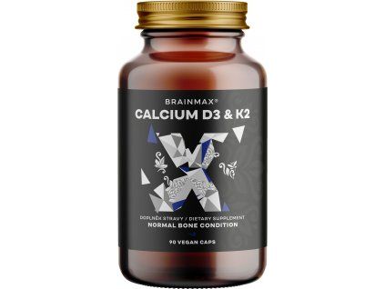 BrainMax Calcium D3 & K2, vápnik s vitamínom D3 & K2, 90 rastlinných kapsúl