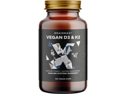 BrainMax Vegan Vitamin D3 & K2 VEGAN 4000 IU / K2 ako MK7 all-trans K2VITAL®DELTA 150 mcg, 100 rastlinných kapsúl