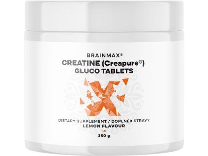 BrainMax Creatine Creapure® Gluco tablets, Lemon, Kreatín monohydrát tablety, Citrón, 350 g, 115 tablets