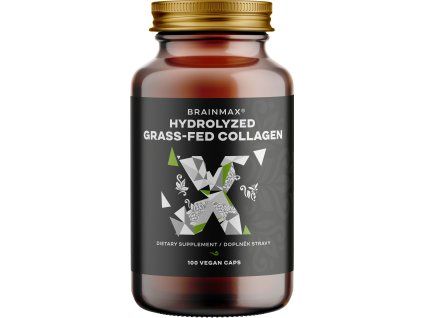 BrainMax Hydrolyzovaný GrassFed Collagen (kolagén z kráv kŕmených trávou), 600 mg, 100 kapsúl