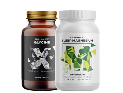 BrainMax Sleep magnesium + BrainMax Glycin 975 mg, 100 rastlinných kapsúl