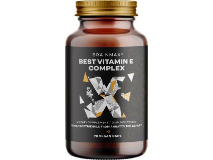 BrainMax Best Vitamin E Complex, Tokotrienoly v prírodnej forme, 90 rastlinných kapsúl