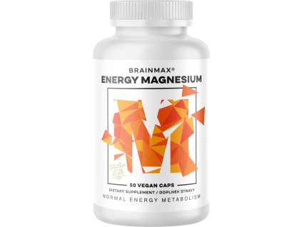 BrainMax Energy Magnesium®, 1000 mg, Horčík Malát 200 mg, 50 rastlinných kapsúl
