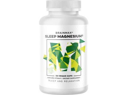BrainMax Sleep Magnesium®, 320 mg, 50 rastlinných kapsúl (Horčík, GABA, L-theanín, Vitamín B6, šťava z višne)