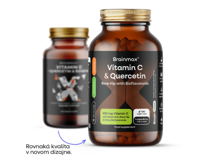BrainMax Vitamin C & Quercetin, Rose Hip, 100 rastlinných kapsúl
