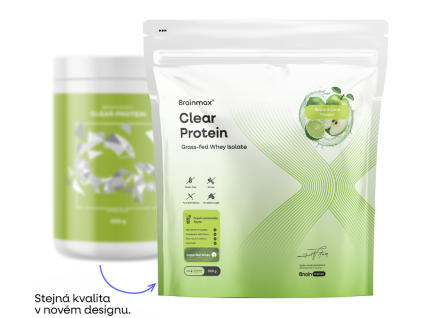 BrainMax Clear Protein®, jablko a limeta, 500 g