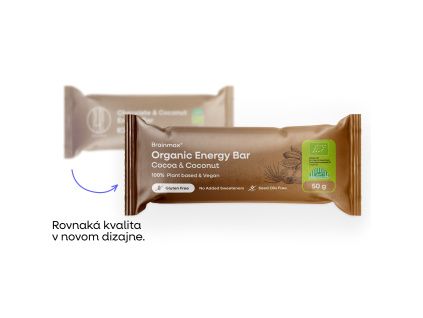 BrainMax® Organic Energy Bar, Cacao & Coconut, 50 g
