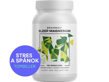 BrainMax Sleep Magnesium, 320 mg, 100 rastlinných kapsúl (Horčík, GABA, L-theanin, Vitamín B6, šťava z višne)