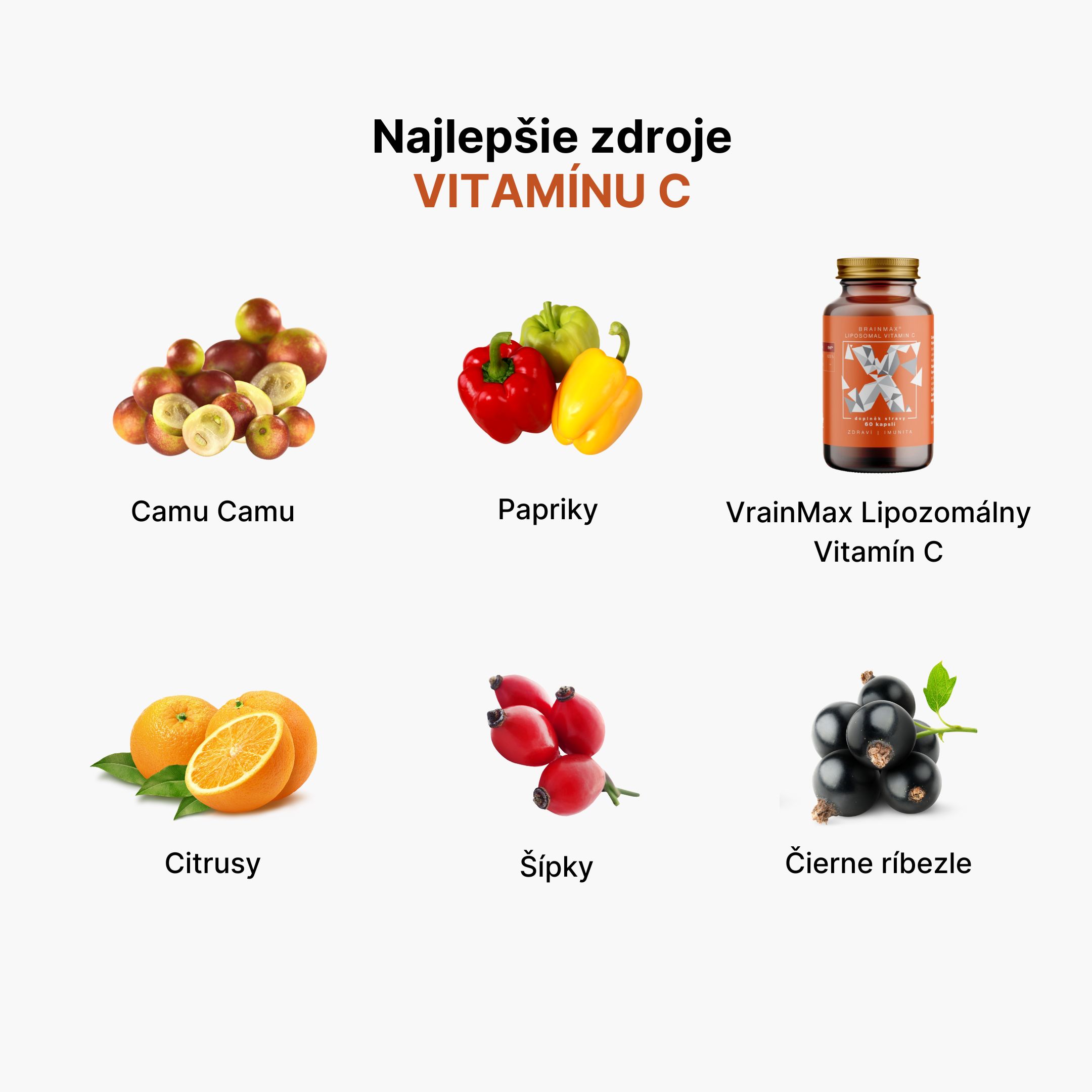 Brainmax Liposomal Vitamín C, Lipozomálny Vitamín C, 500 mg, 60 rastlinných kapsúl