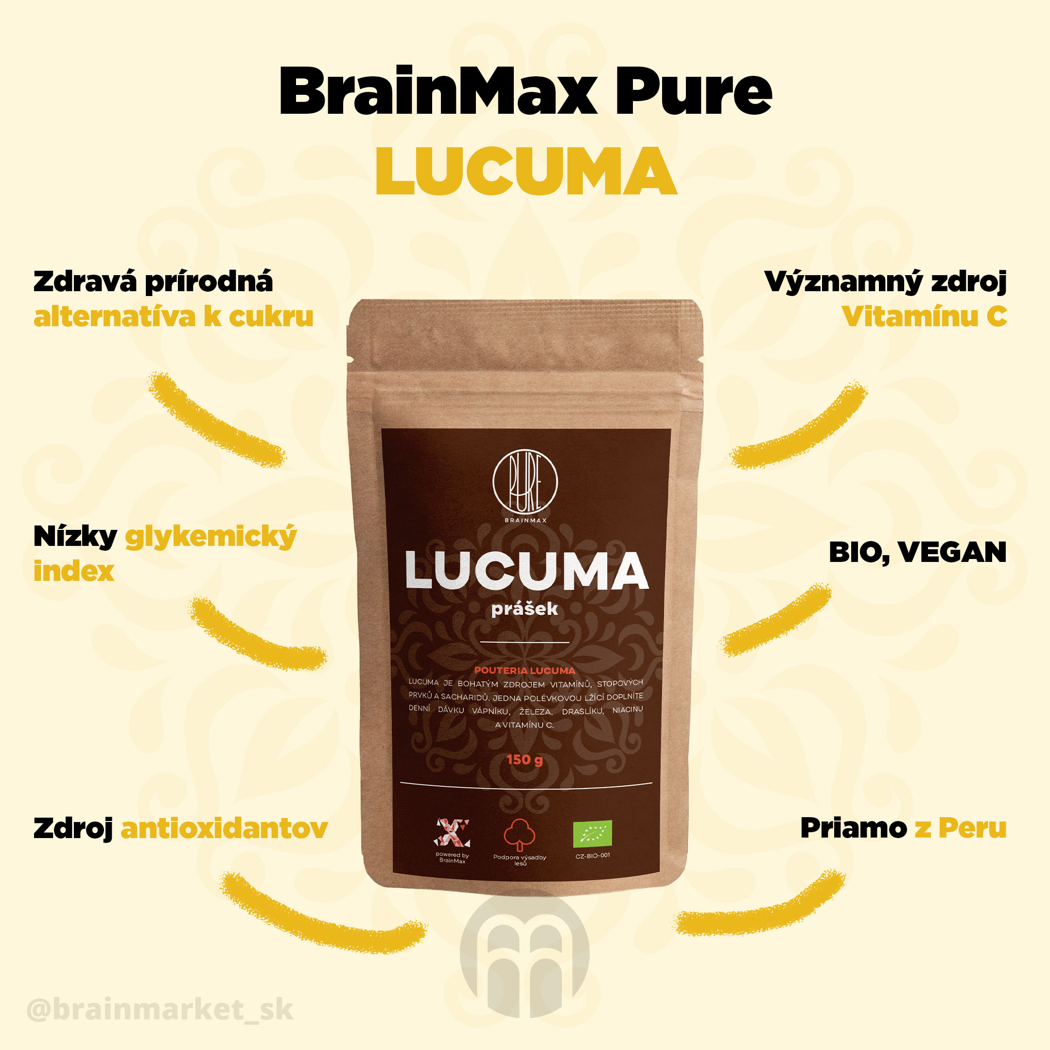Brainmax Pure Lucuma - BrainMarket.cz