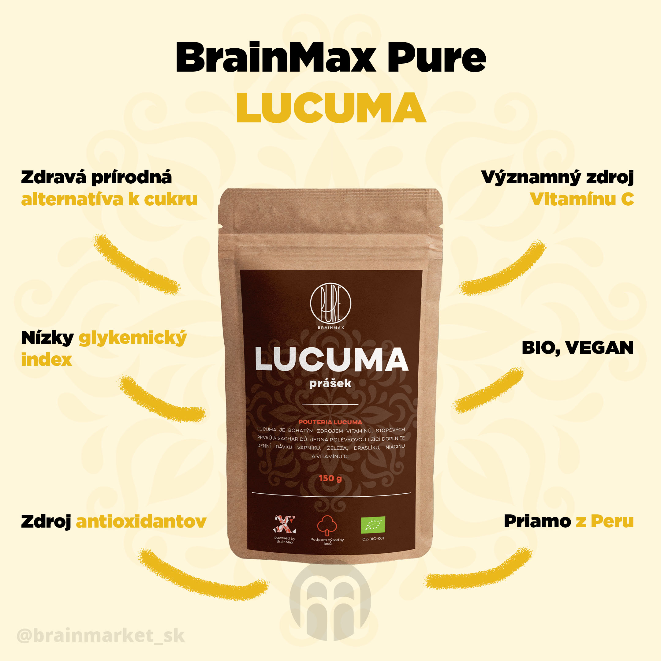 Brainmax Pure Lucuma - BrainMarket.cz