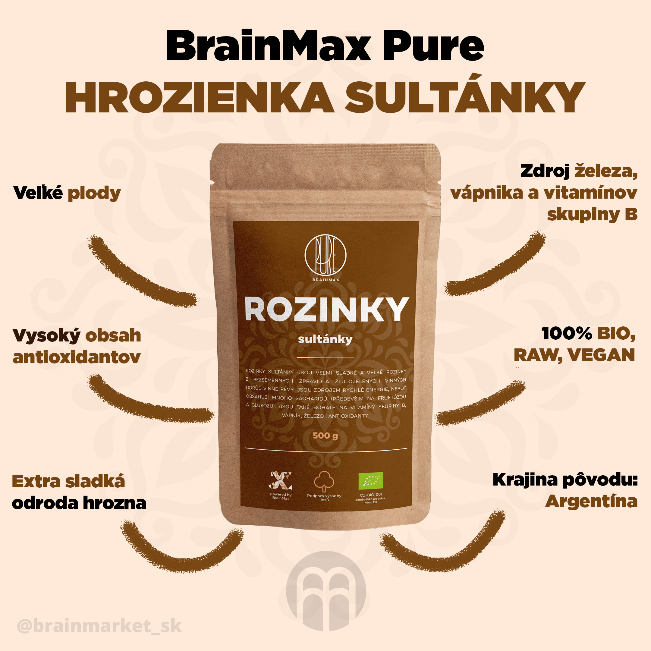 Brainmax Pure Sultánky Hrozienka - BrainMarket.cz