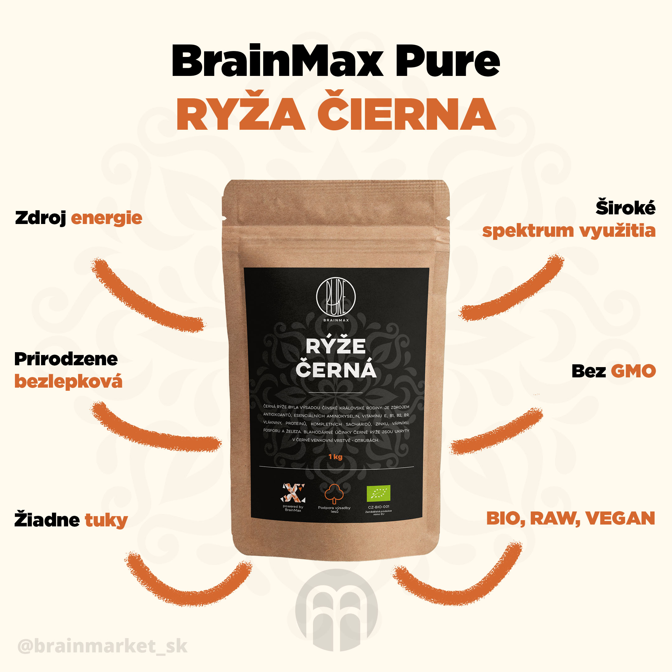 Brainmax Pure Ryža Čierna - BrainMarket.cz