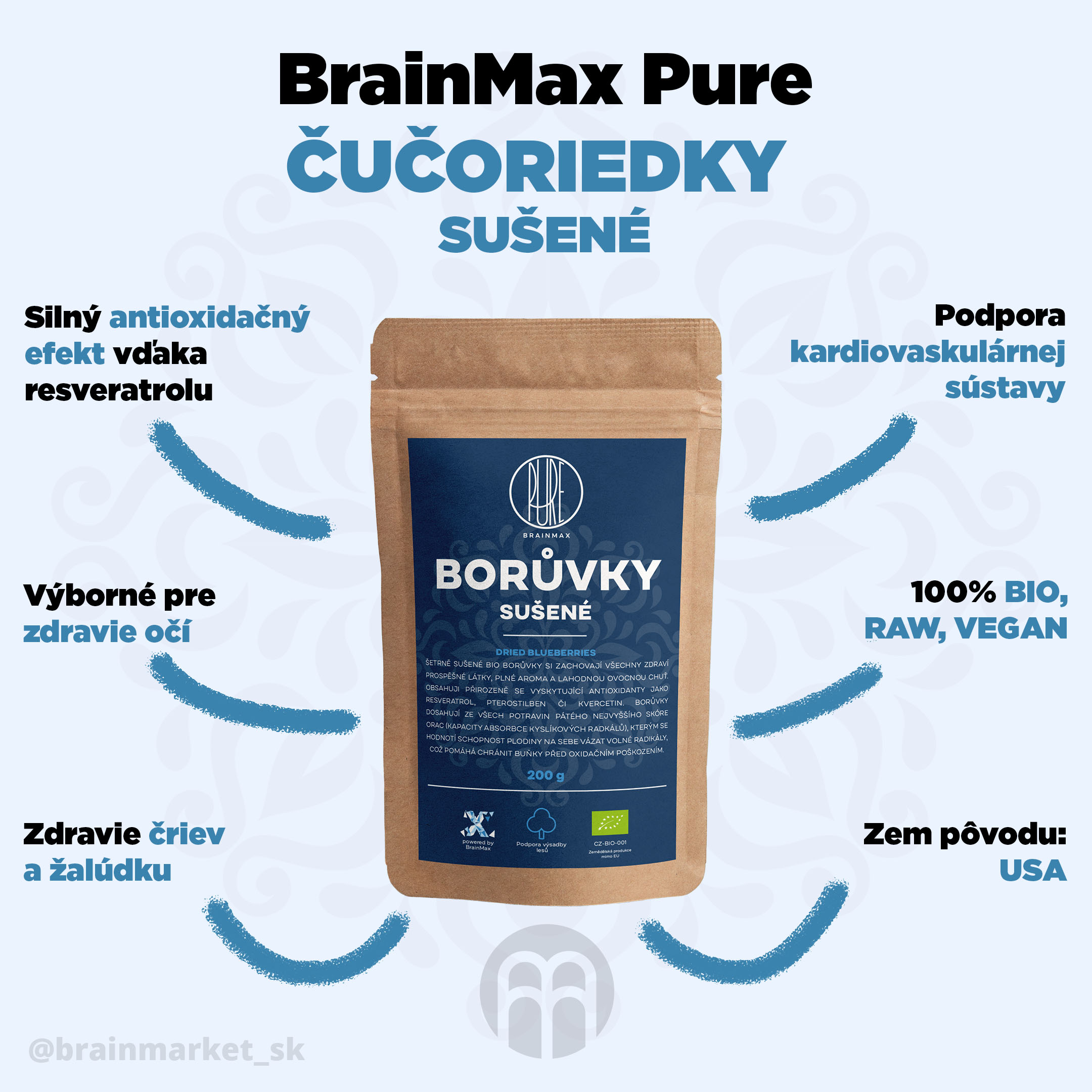Brainmax Pure Čučoriedky BIO - BrainMarket.cz
