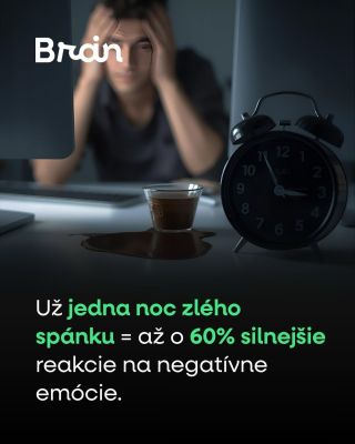 Už jedna zlá noc = až o 60% silnejšia reakcia na negatívne emócie😴 Prečo? Naruší sa spolupráca medzi prefrontálnou kôrou...