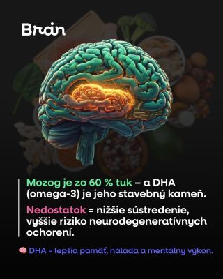 Jedným z najdôležitejších tukov pre mozog je DHA (kyselina dokosahexaenová) – kľúčová omega-3 mastná kyselina, ktorá...